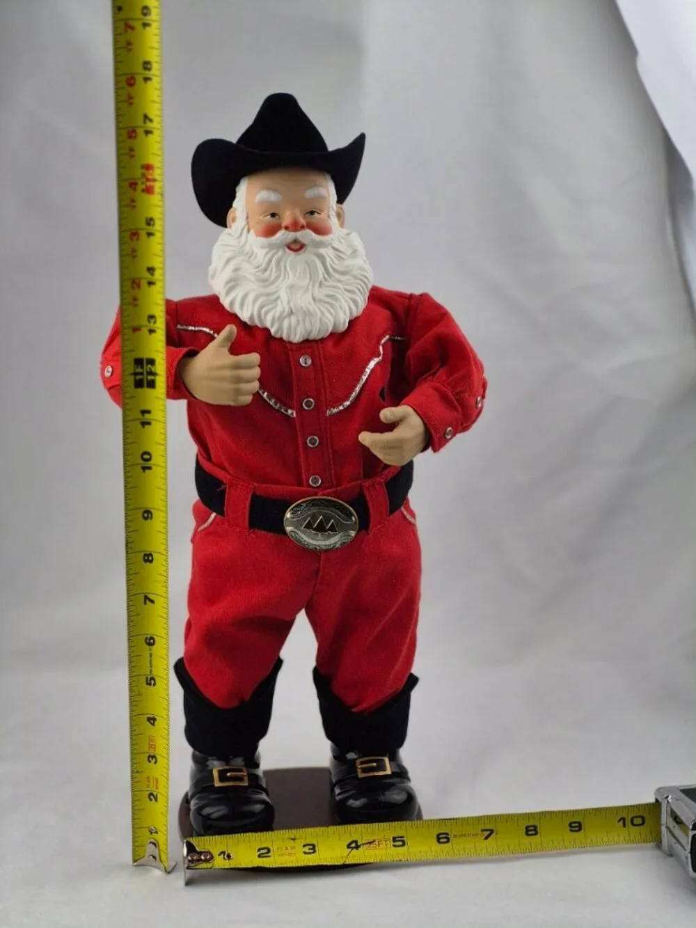 Holly Jolly Rock Santa Alan Jackson Animated Dancing Cowboy 1999 Sings & Swings